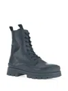 Gabor Lace-up Leather Boots In Blue