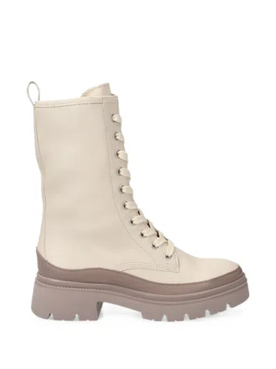 Gabor Lace-up Platform Boots In White