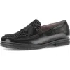Gabor Leopard Mixed Media Loafer In Black