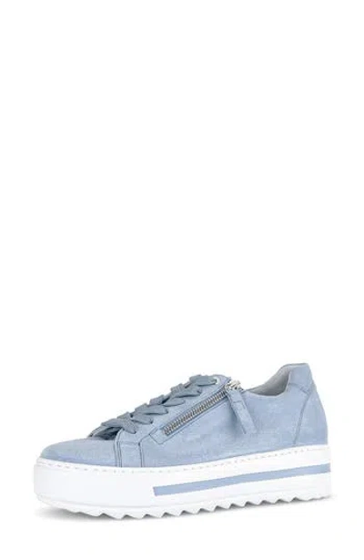 Gabor Low Top Platform Sneaker In Blue