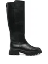 Gabor Lug-sole Zip Leather Boots In Black
