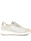 Gabor Metallic-finish Suede Sneakers In Neutral