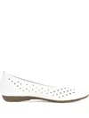 Gabor Perforated Ballet Flats In White