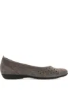 Gabor Perforated Ballet Flats In Gray