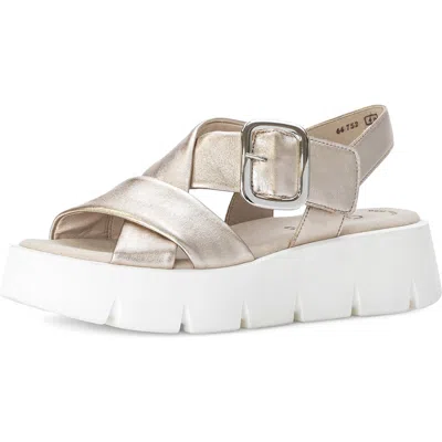 Gabor Platform Wedge Sandal In Metallic