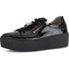 Gabor Platform Zip Sneaker In Black