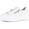 Gabor Platform Zip Sneaker In White