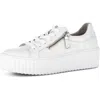 Gabor Platform Zip Sneaker In White