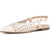 Gabor Pointed Toe Slingback Flat In White