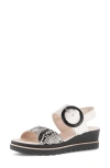 Gabor Quarter Strap Wedge Sandal In Black