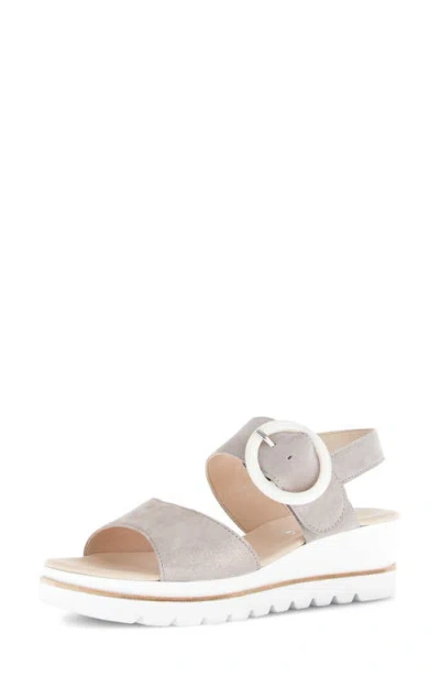 Gabor Quarter Strap Wedge Sandal In Neutral