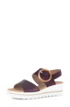Gabor Quarter Strap Wedge Sandal In Purple