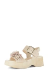 Gabor Raffia Appliqué Platform Sandal In Brown