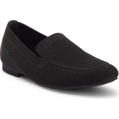 Gabor Rhinestone Knit Loafer In Black Napp
