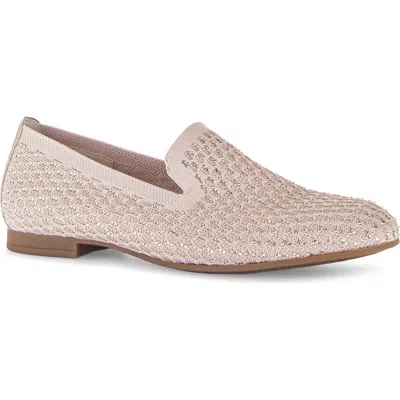 Gabor Rhinestone Knit Loafer In Rouge