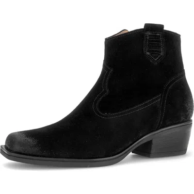 Gabor Skye Leather Bootie In Black