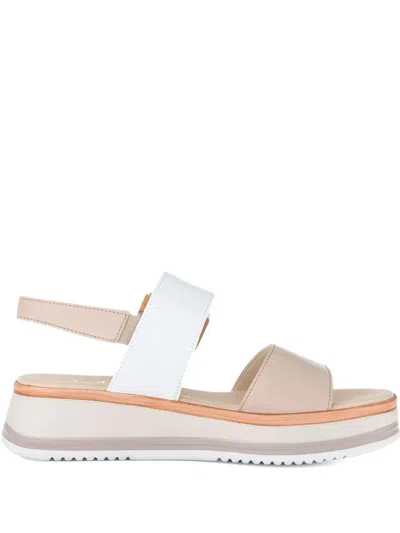 Gabor Slingback Platform Sandals In White