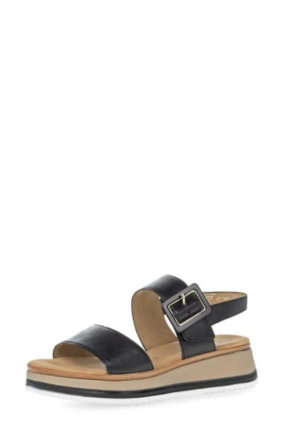 Gabor Slingback Wedge Sandal In Black