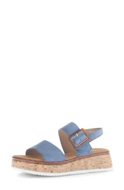 Gabor Slingback Wedge Sandal In Blue