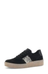 Gabor Snakeskin Embossed Sneaker In Black