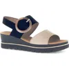 Gabor Strappy Slingback Wedge Sandal In Black