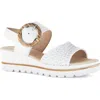 Gabor Strappy Slingback Wedge Sandal In White
