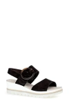 Gabor Strappy Wedge Sandal In Black