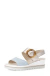 Gabor Strappy Wedge Sandal In Cielo