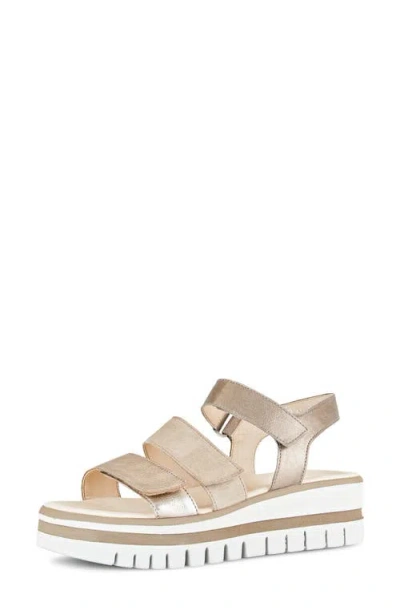 Gabor Strappy Wedge Sandal In Neutral