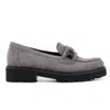 Gabor Studded Loafer In Soil In Grey