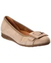 Gabor Suede Ballet Flat In White