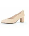 Gabor Suede Scallop Pump In Cream In White