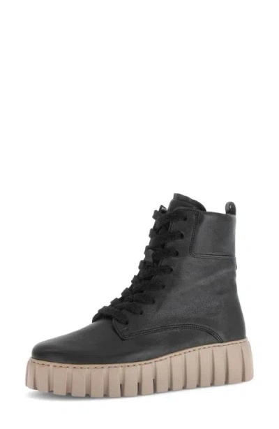 Gabor Talia Boot With Genuine Shearling Trim In Black