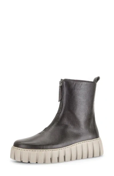 Gabor Taline Front Zip Bootie In Black