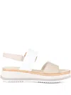 Gabor Two-tone Platform Sandals In White