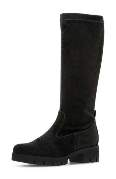Gabor Vera Leather Knee High Boot In Black