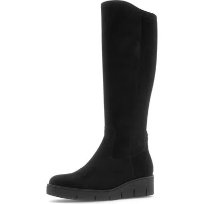 Gabor Vina Leather Knee High Boot In Black