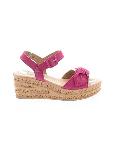 Pre-owned Gabor Wedges In Pink