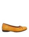 Gabor Woman Ballet Flats Ocher Size 7.5 Soft Leather In Yellow