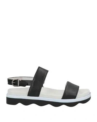 GABOR GABOR WOMAN SANDALS BLACK SIZE 7.5 SOFT LEATHER
