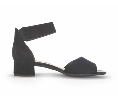 Gabor Women's 21.740.17 Heel Sandal In Black Suede In Gray