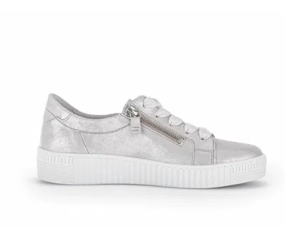 Gabor Women's 23.334.6 Round Toe Shoes In Light Grey Ice In Silver