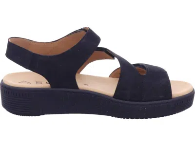 Gabor Women's 23.600.17 Soft Nubuck Schwarz Sandal In Black In Animal Print