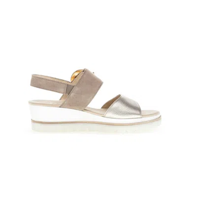 Gabor Women's 44.645.62 Wedge Sandal In Gold Titanium Metallic In Multi