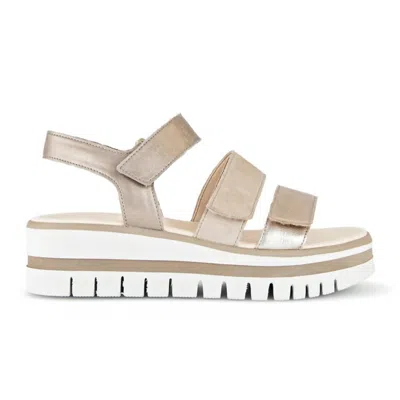 Gabor Women's Wedge Sandal In Metallic In Neutral
