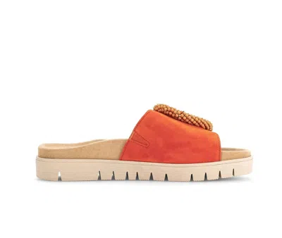 Gabor Women's 745 Suede Mule Style Sandal In Orange Everly Pumpkin In Multi