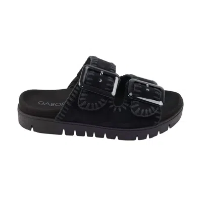 Gabor Women's 83.741 Suede Sandal In Black