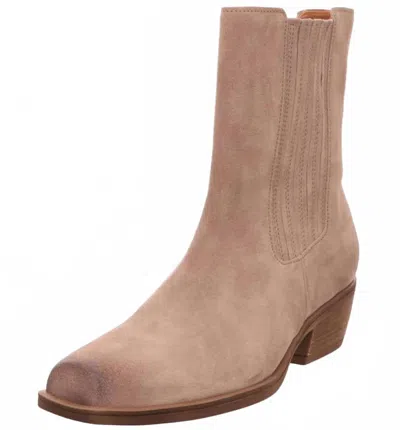 Gabor Women's Almond Toe Block Heel Bootie In Kiesel In Brown