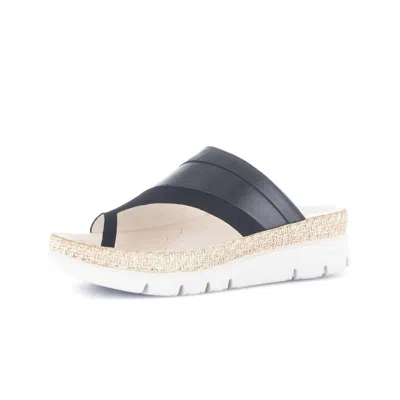 Gabor Women's Britt Toe-post Slide In Black In White