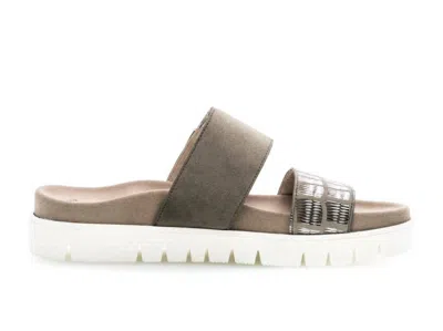 Gabor Women's Casual Platform Sandal In Green Suede In Multi